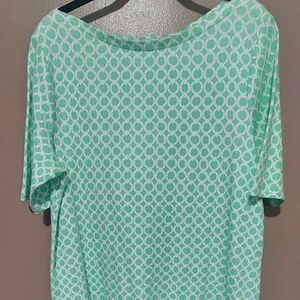 Charter Club Perfectly Soft Pima Cotton Women's Geomteric Trellis Design Top, XL